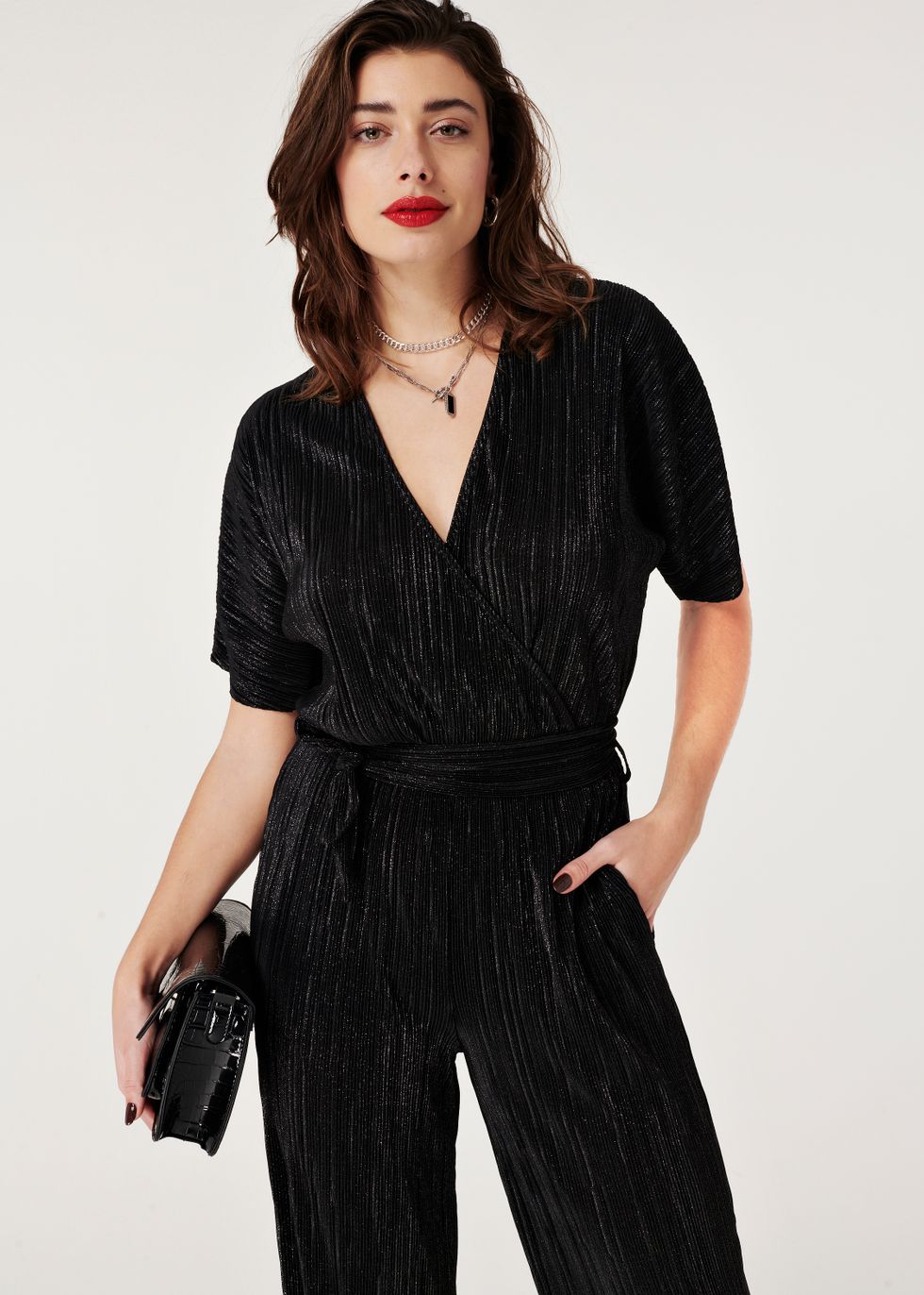 Monica boete Prestige Costes Fashion | Official Webshop - Glitter Plisse Jumpsuit