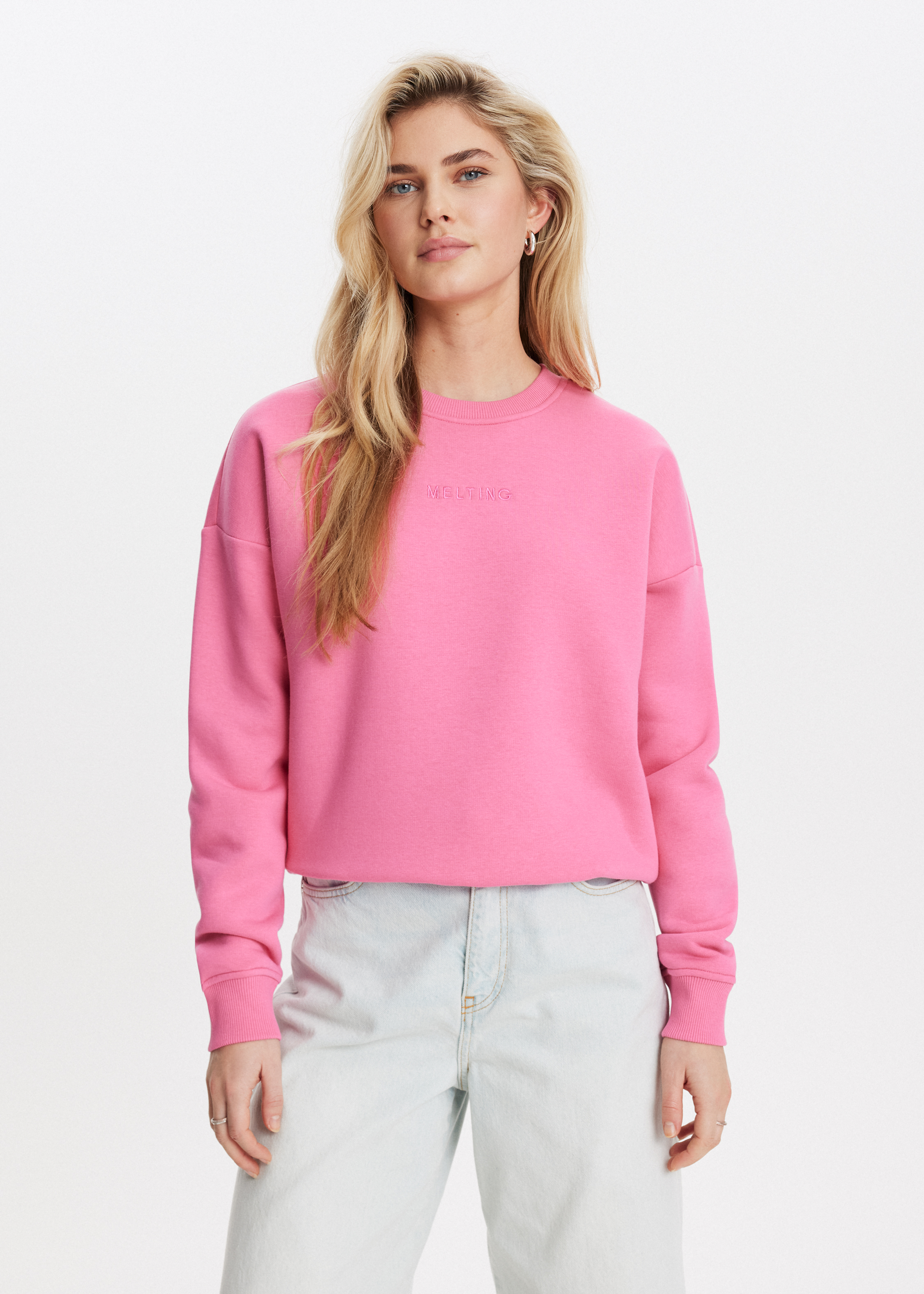 Sweater met merk print roze (ROS.HOT) | The Sting