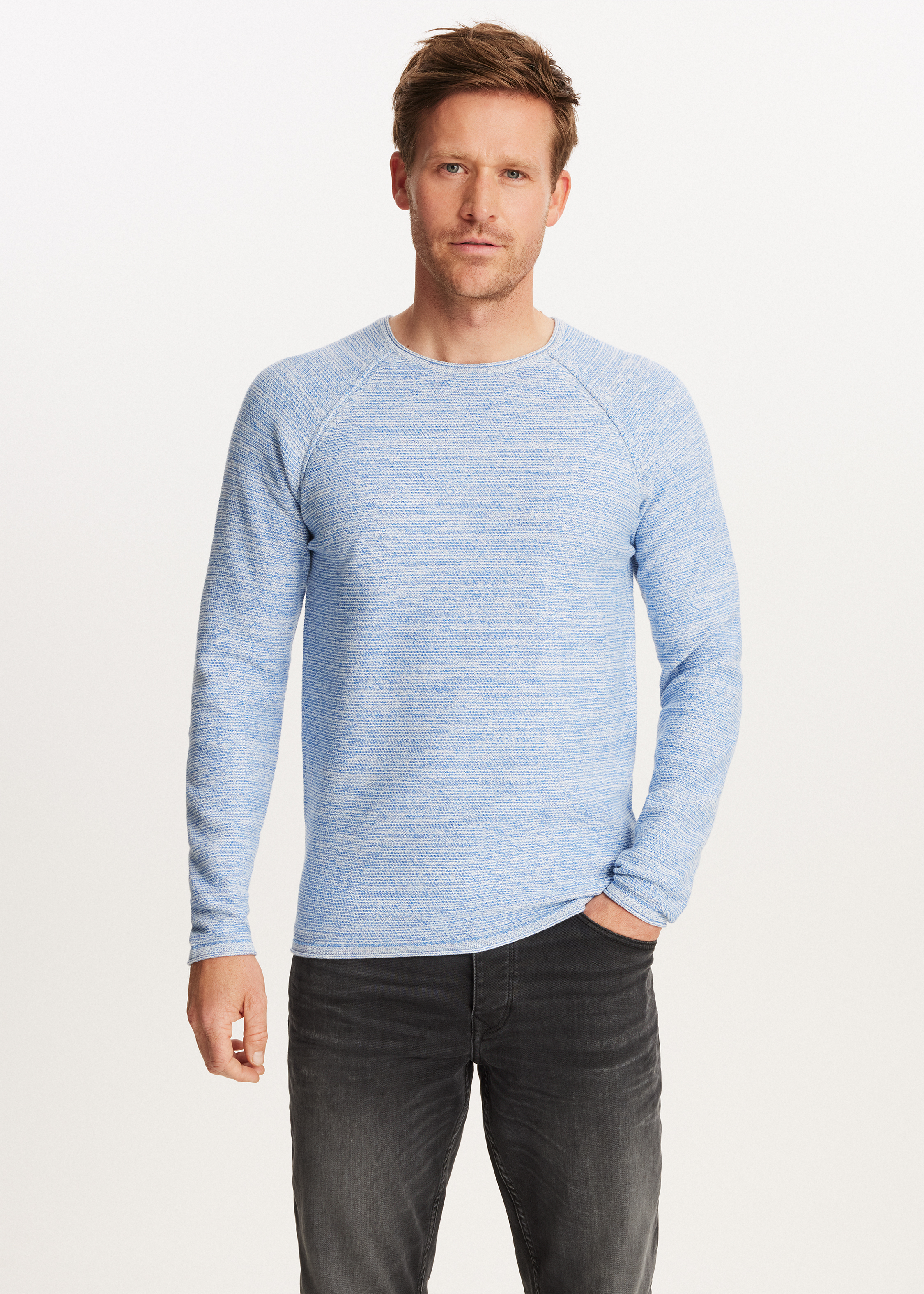 Raglan trui blauw (BLW) The Sting