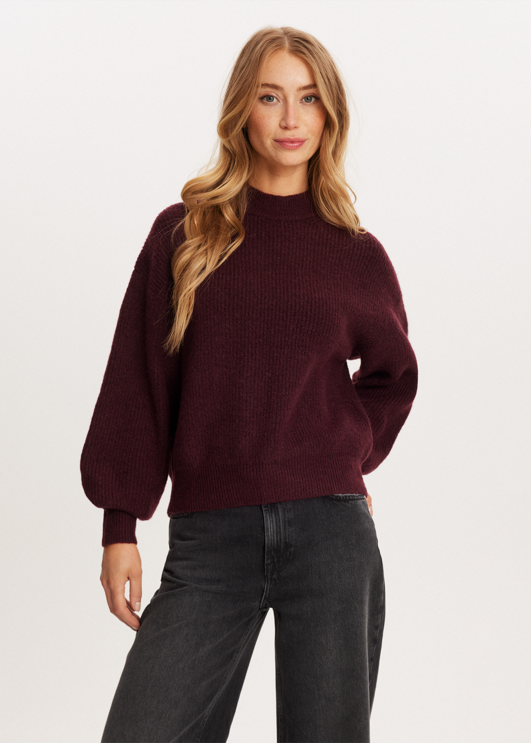 Chunky rib trui rood (BORD) The Sting