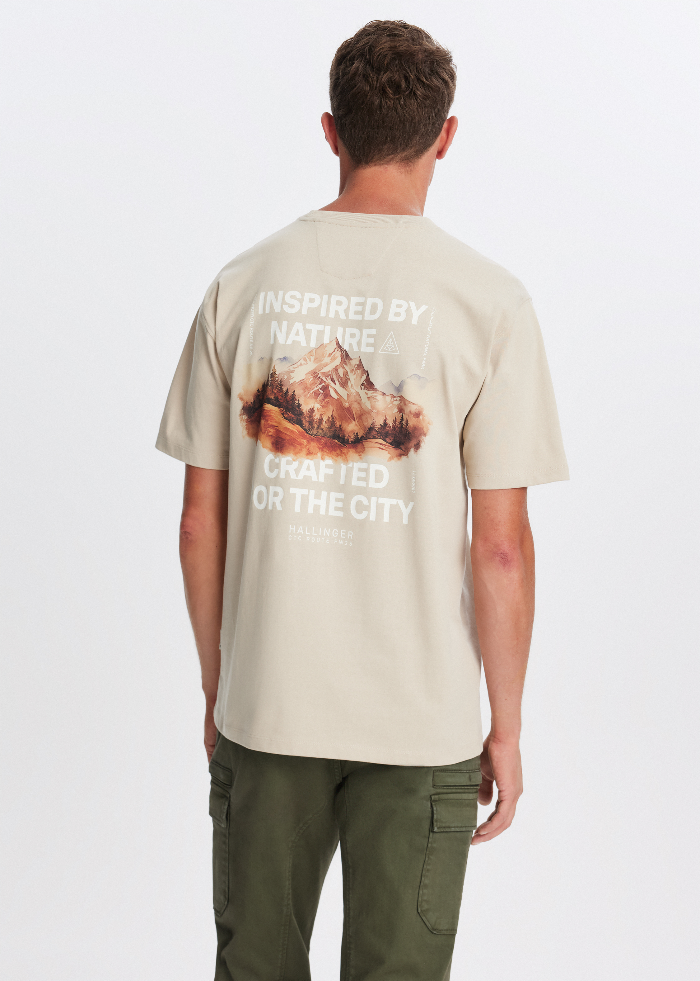 T-shirt met print berg zand (ZAND) The Sting