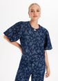 Denim top met bloemen, blauw, used dark, large