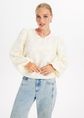 Lange mouwen top met balloon fit, ecru, large