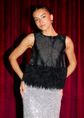 Top met franjes, zwart, large
