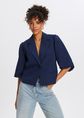 Blazer met pofmouwen, donkerblauw, large