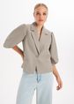 Blazer met pofmouwen, taupe, large