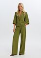 Loose fit broek met plooien, groen, olijf, midden, large