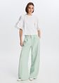 Loose fit broek met plooien, groen, pastel, large