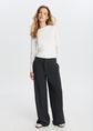 Loose fit broek met plooien, grijs gem&ecirc;leerd, large