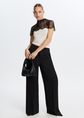 Loose fit broek met plooien, zwart, large