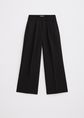 Loose fit broek met plooien, zwart, large