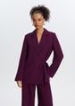 Oversized blazer met strik, aubergine, large