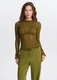 Kanten top, groen, army, large