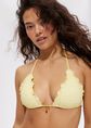Geruite triangle bikini top, lichtgeel, large