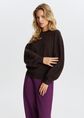 Trui met balloon mouwen, choco, donker, large