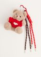 Bag charm met beertje, rood, large