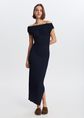 Jersey maxi jurk, donkerblauw, large