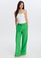 Linnenmix pull-on broek, donkergroen, large