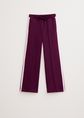 Wijde broek met streep, aubergine, large