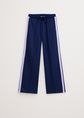 Wijde broek met streep, donkerblauw, large