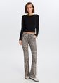 Leopard flared jeans, meerkleurig, large