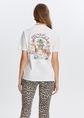 T-shirt met tropische print, wit, large