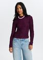 Lange mouwen ruffle top, aubergine, large