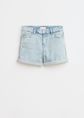 Basic denim short, blauw, bleached, large