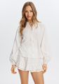Dobby blouse, wit, off-white, large