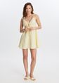 Mini jurk met dobby structuur, lichtgeel, large