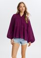 Flowy blouse, donkerpaars, large