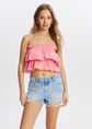 Crop top met ruffles, rose, large