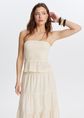 Bandeau smock top, wit, off-white, large