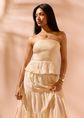 Bandeau smock top, wit, off-white, large