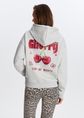 Hoodie met kersenprint, grijs, licht melee, large