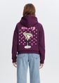 Hoodie met cocktail print, aubergine, large