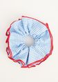 Scrunchie met ruitpatroon, blauw, large