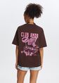 T-shirt met club amor print, donkerbruin, large