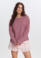 Gestreepte longsleeve, bordeaux, large