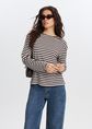 Gestreepte longsleeve, bruin, large