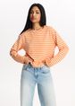 Gestreepte longsleeve, oranje, large