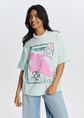 T-shirt met schelp print, mint, large