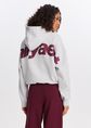 Boxy hoodie met logo, grijs gem&ecirc;leerd, large