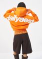 Boxy hoodie met logo, oranje, large