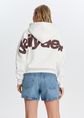 Boxy hoodie met logo, wit, off-white, large