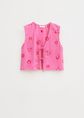 Gilet met print en strikken, rose, large
