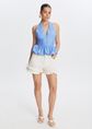 Ruffle denim short, wit, large