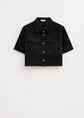 Rhinestone denim blouse, zwart, used dark, large