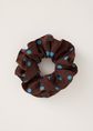 Polkadot scrunchie, donkerbruin, large