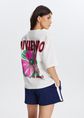 T-shirt flower backprint, wit, large